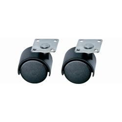 MAURER DOPPIA RUOTA NYLON C/PIASTRA GIREV. D50