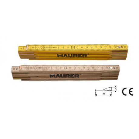 MAURER DOPPIOMETRO LEGNO GIALLO MAURER PRECIS III 2M