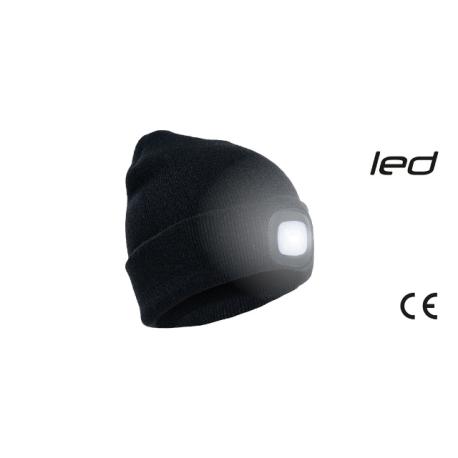 MAURER BERRETTO CON LUCE LED RICARICABILE NERO