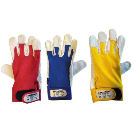 MAURER GUANTI MAURER GOLF PELLE DORSO TELA ROSSO 10