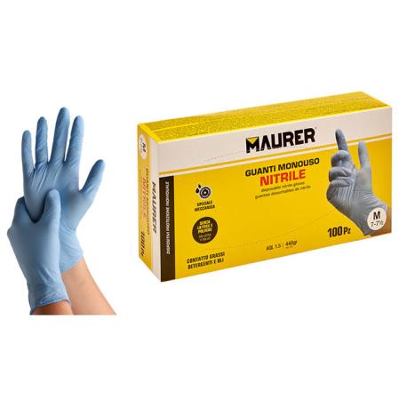 MAURER GUANTI MONOUSO NITR BLU MAURER L 100PZ