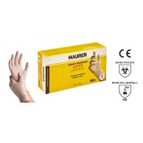 MAURER GUANTI MONOUSO LATEX MAURER XL 100PZ