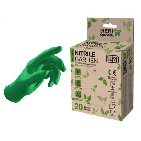 GUANTI MONOUSO NITR VERDE GARDEN TG.XL 20PZ