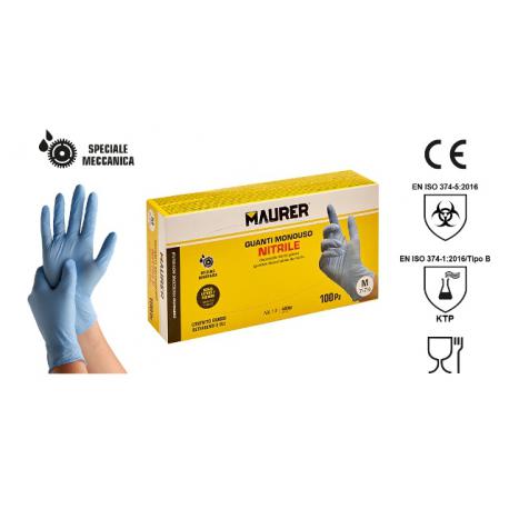 MAURER GUANTI MONOUSO NITR BLU MAURER 4.5G M 100PZ