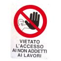TARGA ALU DIVIETO OPERARE ORGANI MOTO 35X13