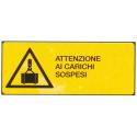 CARTELLO ALU PERICOLO CARICHI SOSPESI 35CM