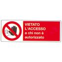 TARGA ALU DIVIETO INGRESSO N/AUTORIZZ 35X13