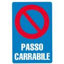 CARTELLO PVC PASSO CARRABILE 30X20