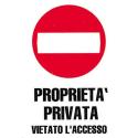 CARTELLO PVC PROP.PRIV.VIET.ACCES. 30X20