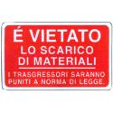 CARTELLO PVC DIVIETO SCARICO MATER.30X20
