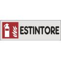 CARTELLO PVC ADESIVO ESTINTORE 15X5