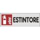 CARTELLO PVC ADESIVO ESTINTORE 15X5
