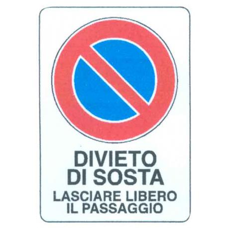 CARTELLO PVC DIV.SOSTA LASC.PASSAG.30X20