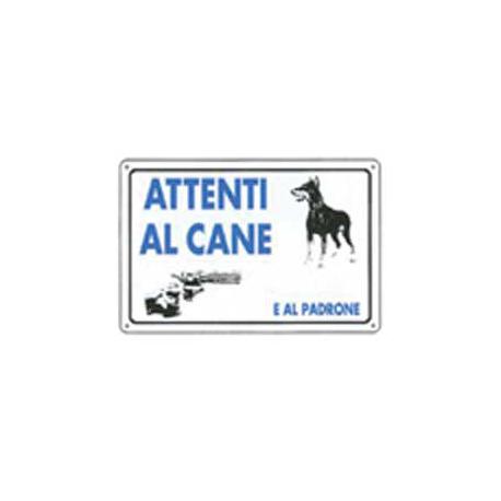 CARTELLO PVC ATTENTI A CANE E PADRONE 30X20