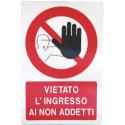 CARTELLO ALU DIVIETO INGRESSO N/ADDETTI 33X50
