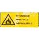 TARGA ALU ATT.NE MATERIALE INFIAMMABILE 35X13