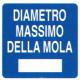 CARTELLO ALU DIAMETRO MASSIMO MOLA 40X40