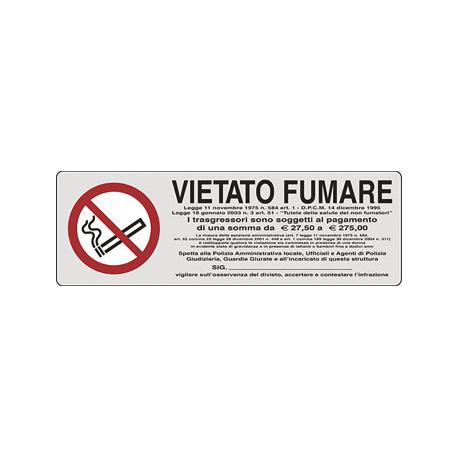 CARTELLO PVC ADESIVO VIETATO FUMARE 15X5