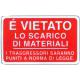 CARTELLO PVC DIVIETO SCARICO MATER.30X20