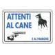 CARTELLO PVC ATTENTI A CANE E PADRONE 30X20