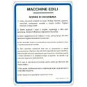 CARTELLO LAMIERA NORME MACCHINE EDILI 33X47