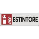 CARTELLO PVC ADESIVO ESTINTORE 15X5