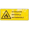 TARGA ALU ATT.NE MATERIALE INFIAMMABILE 35X13