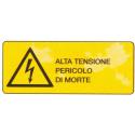 TARGA ALU ALTA TENSIONE PERICOLO MORTE 35X13
