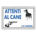 CARTELLO PVC ATTENTI A CANE E PADRONE 30X20