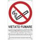 CARTELLO PVC DIVIETO FUMARE C/LEGGE 30X20