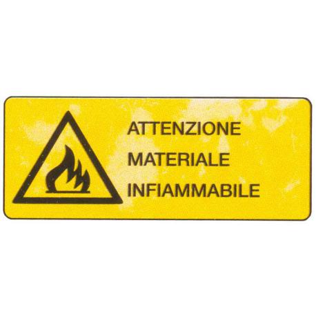 TARGA ALU ATT.NE MATERIALE INFIAMMABILE 35X13