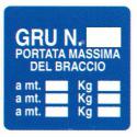 CARTELLO ALU PORTATA MASSIMA GRU 40X40