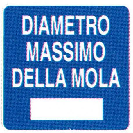 CARTELLO ALU DIAMETRO MASSIMO MOLA 40X40