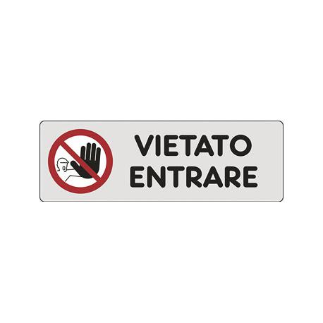 CARTELLO PVC ADESIVO VIETATO ENTRARE 15X5