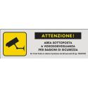 CARTELLO PVC ADESIVO AREA SORVEGLIATA 15X5