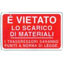 CARTELLO PVC DIVIETO SCARICO MATER.30X20