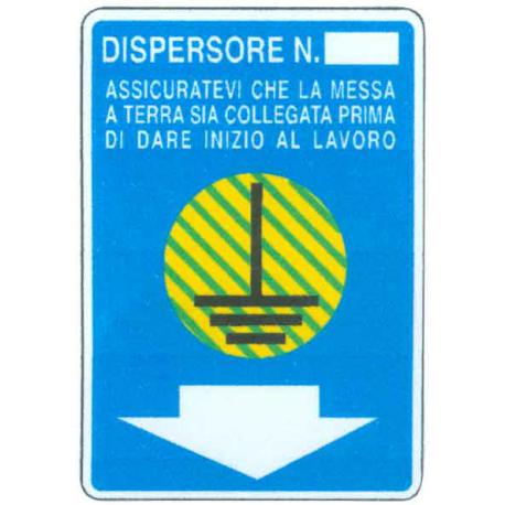 CARTELLO PVC DISPERSORE DI TERRA 30X20