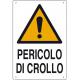 CARTELLO POLIONDA PERICOLO CROLLO 60X40