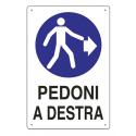 CARTELLO POLIONDA PEDONI A DESTRA 70X50