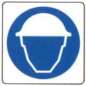 CARTELLO ALU OBBLIGO ELMETTO PROTEZIONE 27X27