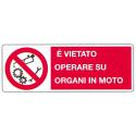 TARGA ALU DIVIETO OPERARE ORGANI MOTO 35X13