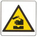 CARTELLO ALU PERICOLO SOSTANZE CORROSIVE 35CM