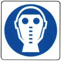 CARTELLO ALU OBBLIGO MASCHERA ANTIGAS 27X27