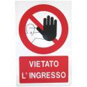 CARTELLO ALU DIVIETO INGRESSO 33X50