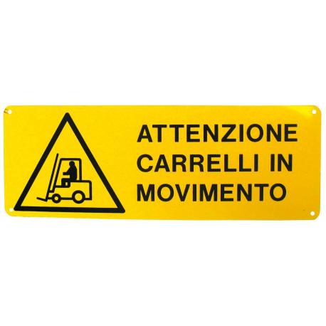 TARGA ALU ATT.NE CARRELLI MOVIMENTO 35X13