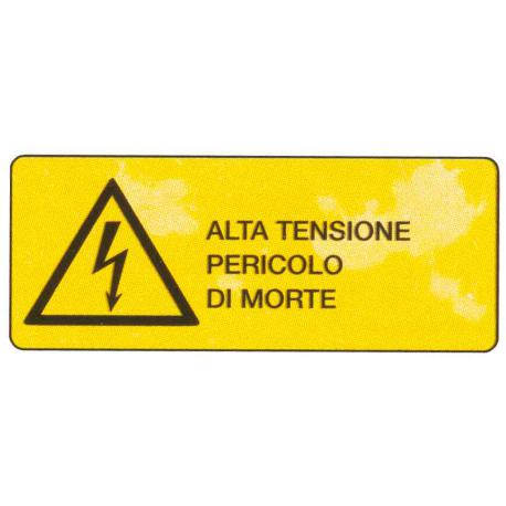 TARGA ALU ALTA TENSIONE PERICOLO MORTE 35X13