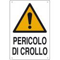 CARTELLO POLIONDA PERICOLO CROLLO 60X40