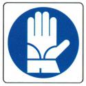 CARTELLO ALU OBBLIGO GUANTI PROTEZIONE 27X27