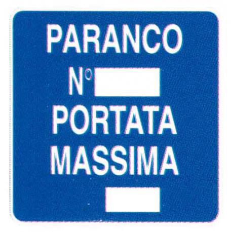 CARTELLO ALU PORTATA MASSIMA PARANCO 40X40