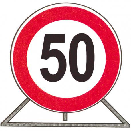 CARTELLO LIMITE 50KM/H RIFRANGENTE 60CM